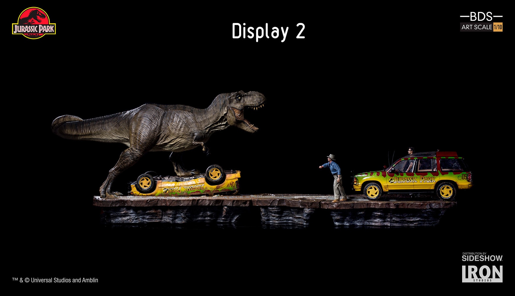 Jurassic Park T-Rex Attack Set A and Set B 1:10 Scale Statue  (Prototype Shown) View 5