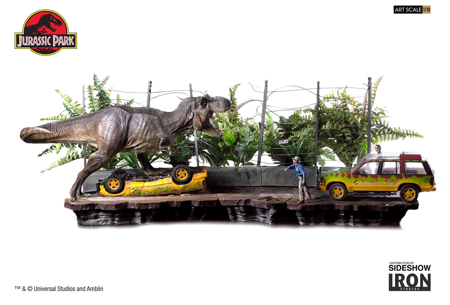 Jurassic Park T-Rex Attack Set A and Set B 1:10 Scale Statue  (Prototype Shown) View 6