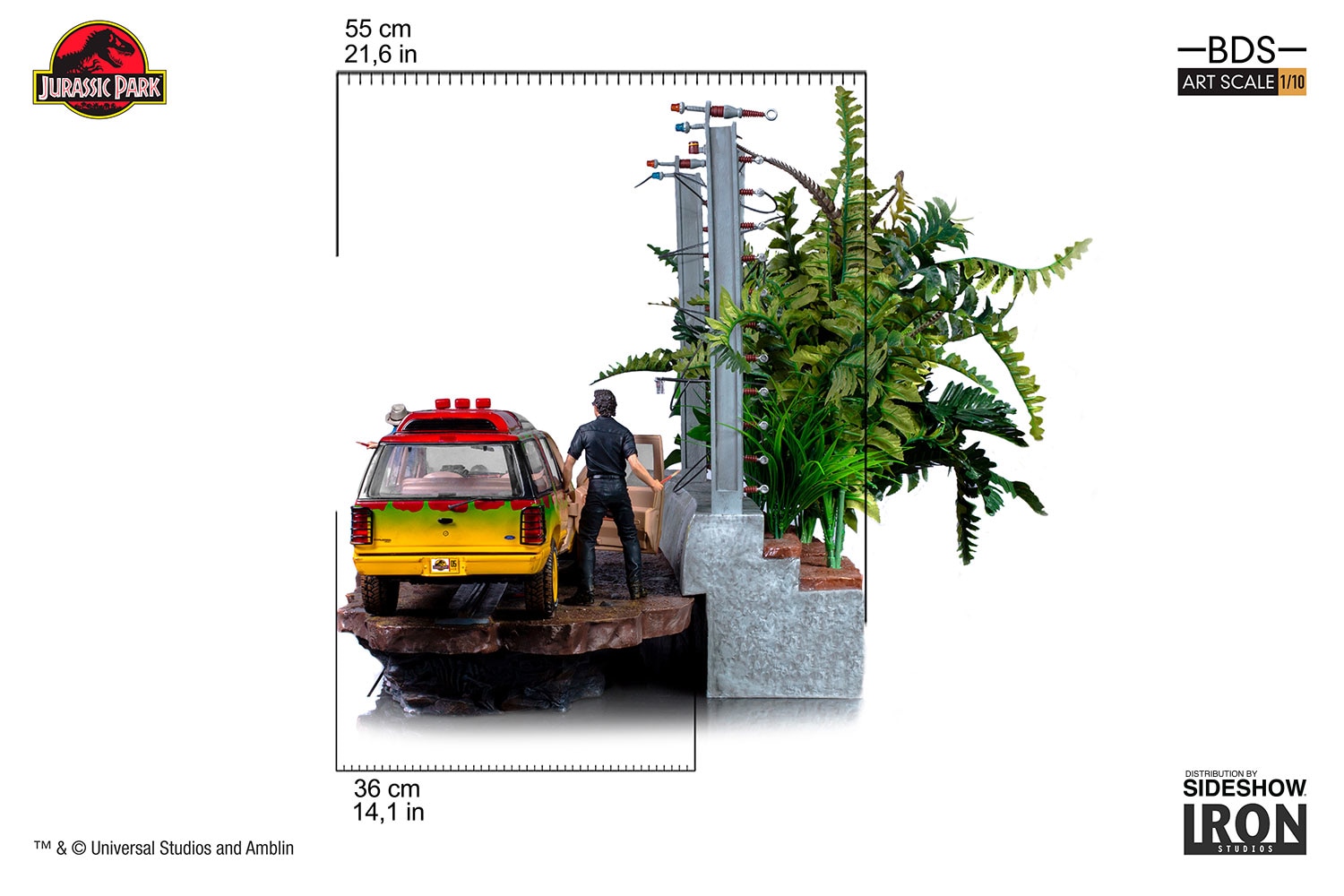Jurassic Park T-Rex Attack Set A and Set B 1:10 Scale Statue  (Prototype Shown) View 7