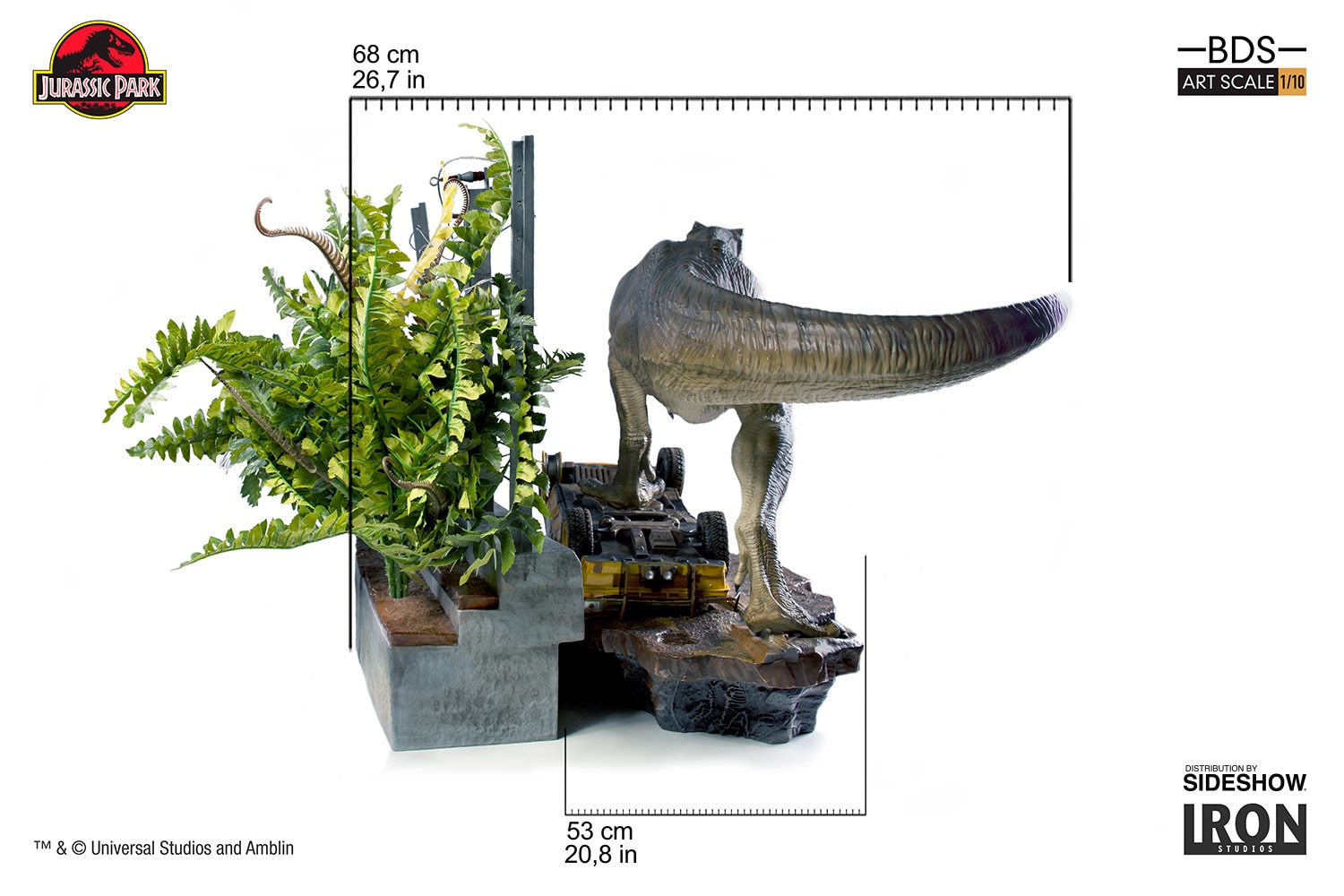 Jurassic Park T-Rex Attack Set A and Set B 1:10 Scale Statue  (Prototype Shown) View 8