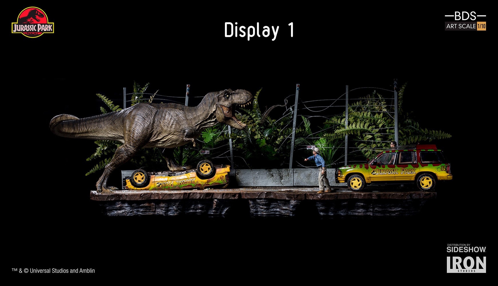 Jurassic Park T-Rex Attack Set A and Set B 1:10 Scale Statue  (Prototype Shown) View 17