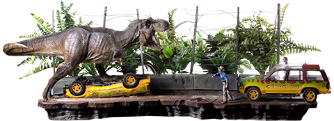 Jurassic Park T-Rex Attack Set A and Set B 1:10 Scale Statue  (Prototype Shown) View 19
