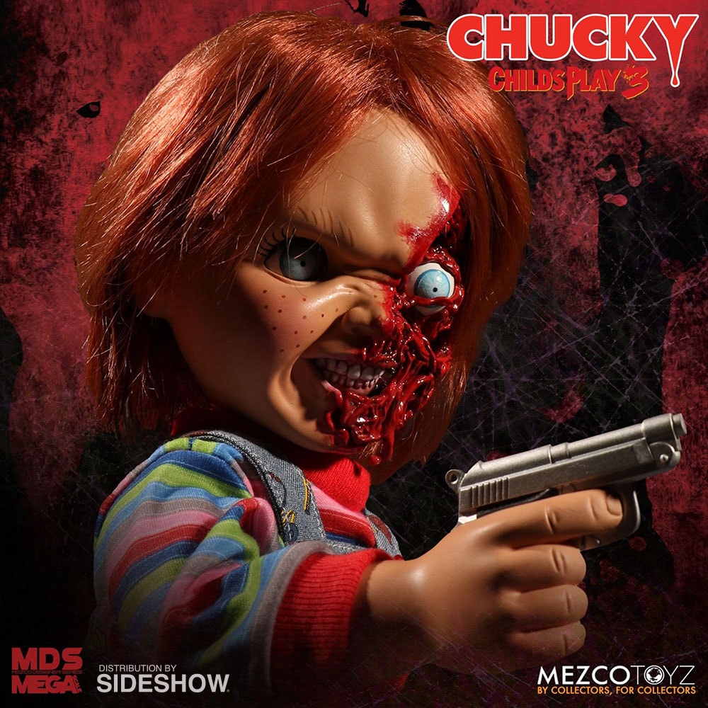 Child's Play Talking Pizza Face Chucky Collectible Figure  (Prototype Shown) View 1