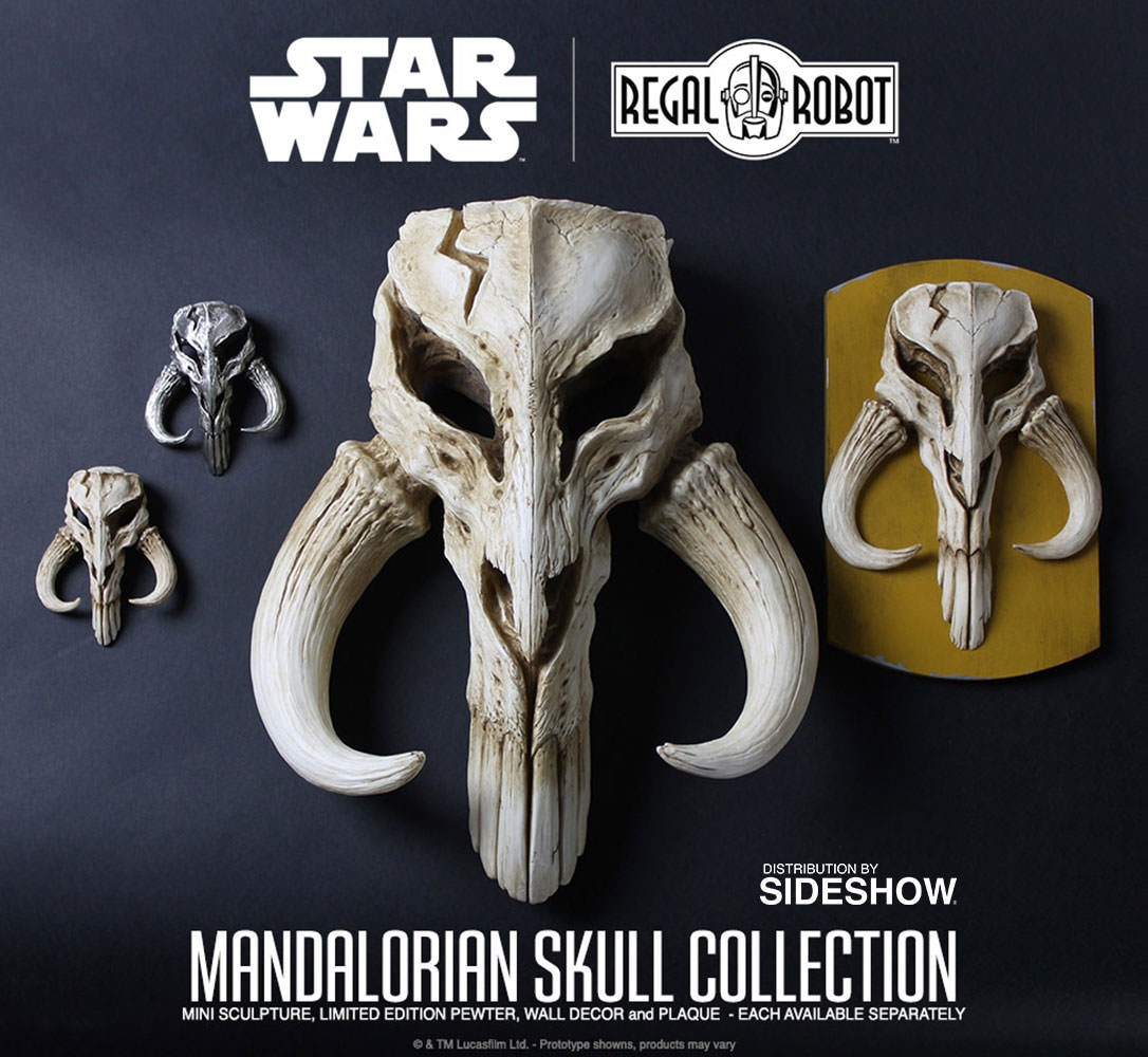 Mandalorian Skull Mini Sculpture (Prototype Shown) View 9