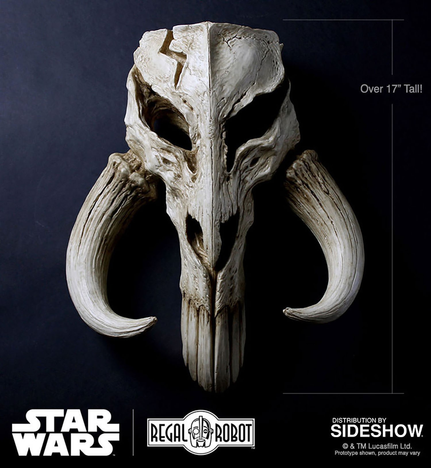 Mandalorian Skull Wall Decor (Prototype Shown) View 1
