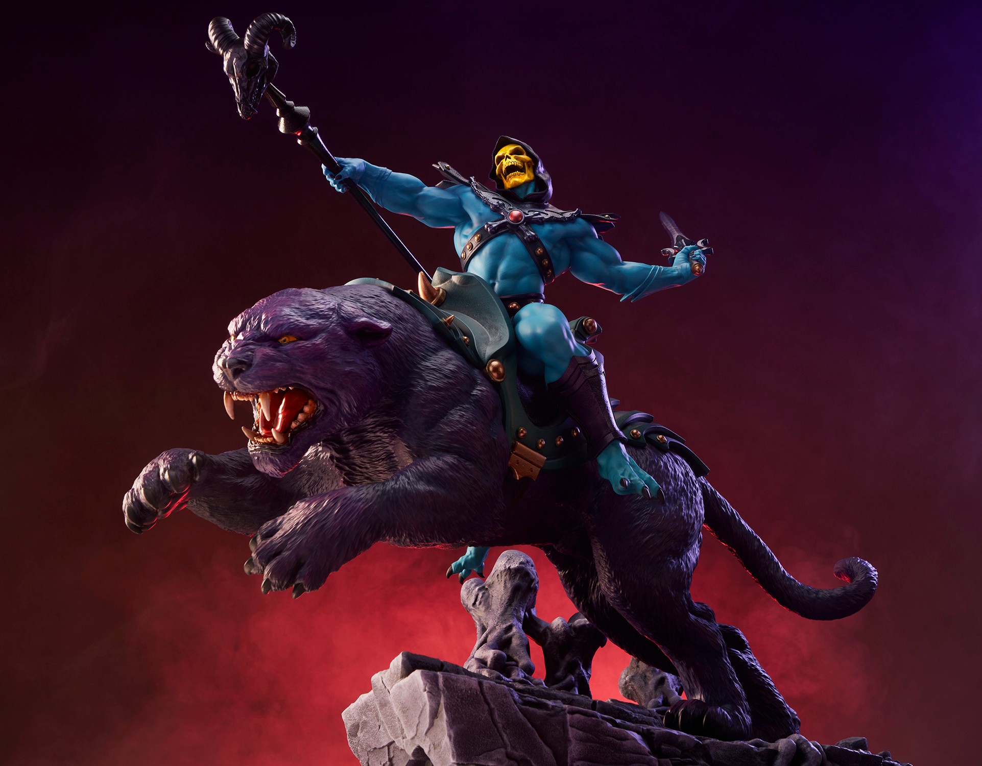 Masters of the Universe Skeletor & Panthor Classic Deluxe Sixth Scale Maquette  (Prototype Shown) View 6