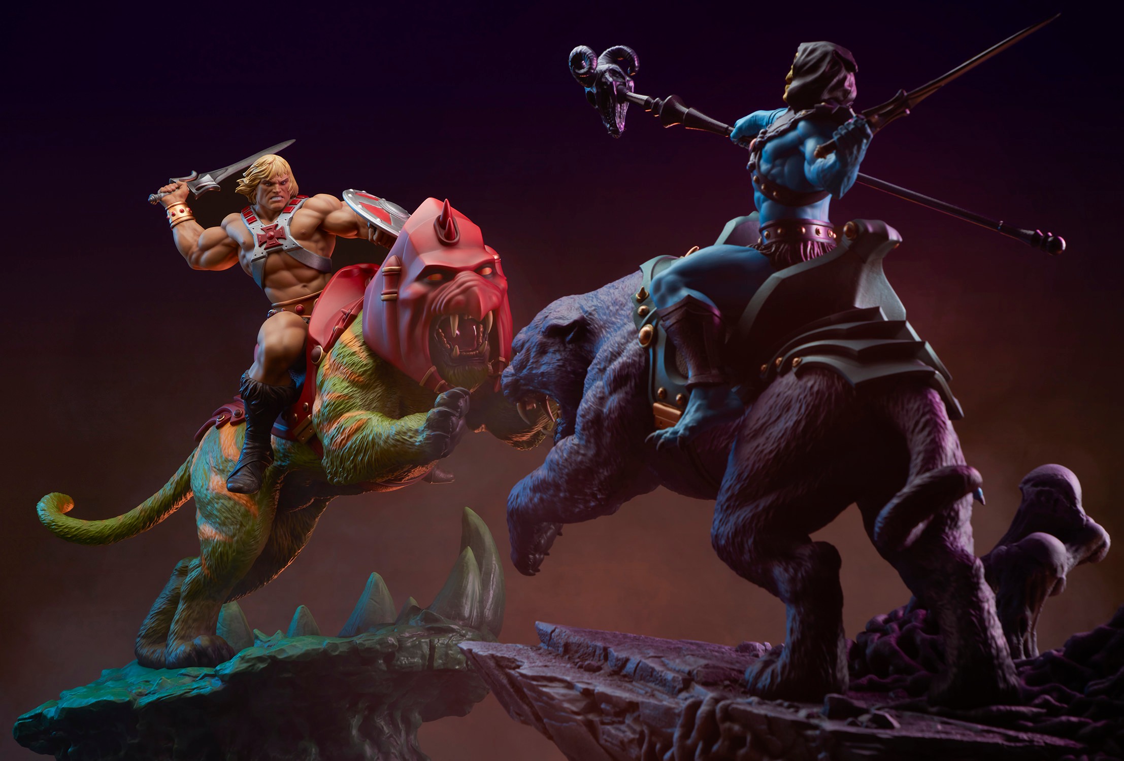 Masters of the Universe Skeletor & Panthor Classic Deluxe Sixth Scale Maquette  (Prototype Shown) View 26
