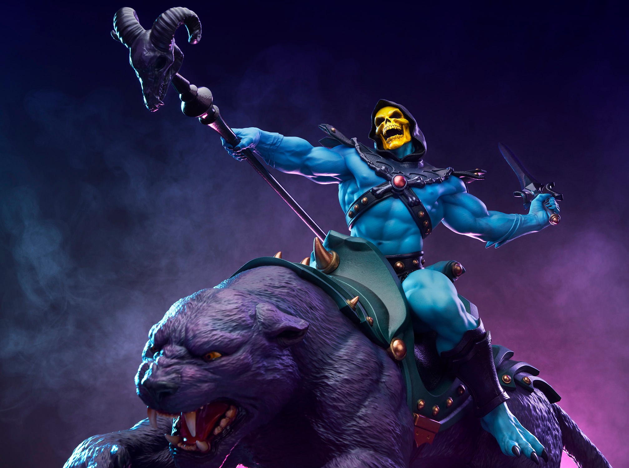 Masters of the Universe Skeletor & Panthor Classic Deluxe Sixth Scale Maquette  (Prototype Shown) View 29