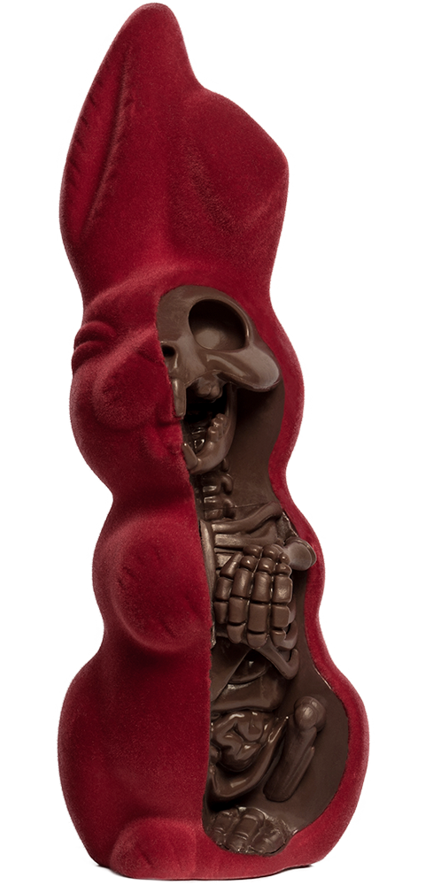 Mighty Jaxx Originals Anatomical Chocolate Easter Bunny Red Velvet Vinyl Collectible  (Prototype Shown) View 9