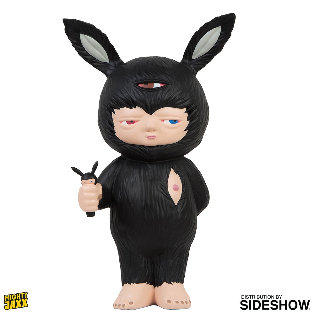 Mighty Jaxx Originals Baby Rabbit Black Polystone Statue  (Prototype Shown) View 5