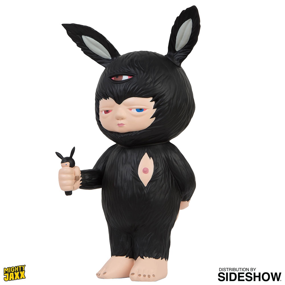 Mighty Jaxx Originals Baby Rabbit Black Polystone Statue  (Prototype Shown) View 6