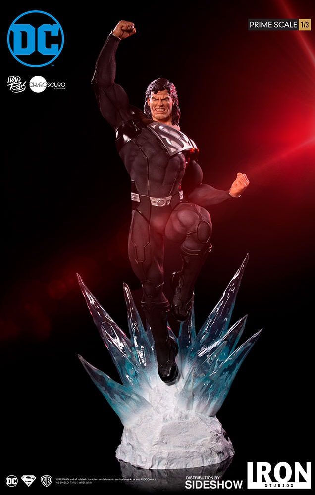 DC Comics Superman Black Suit Statue by Iron Studios