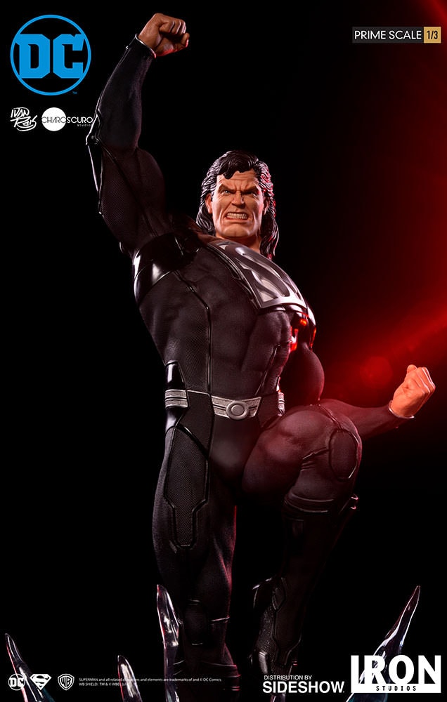 DC Comics Superman Black Suit Statue by Iron Studios