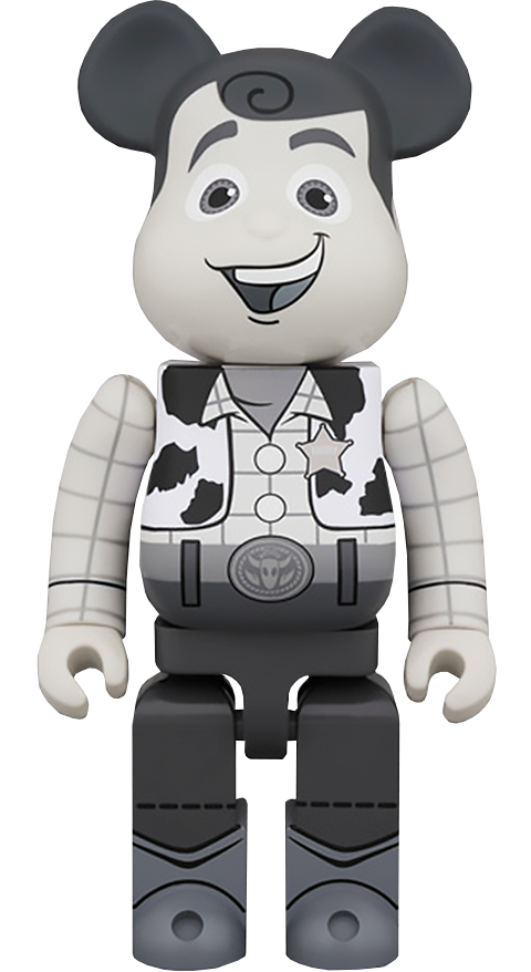 宅配便配送 White and Black Woody Bearbrick Disney 400 Medicom by Figure キューブリック、ベアブリック