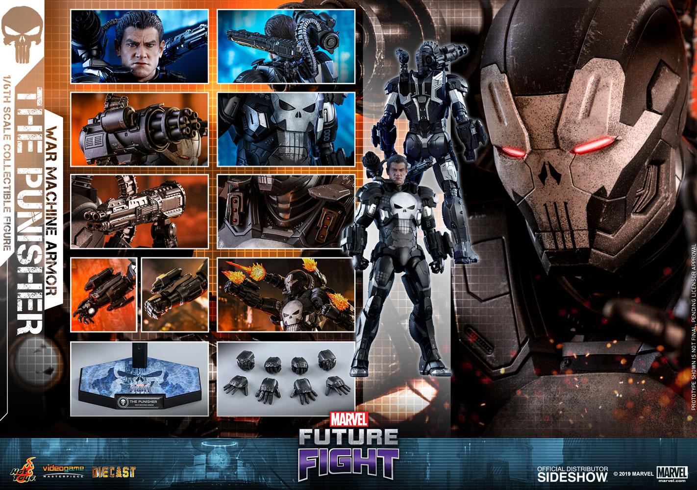 Marvel The Punisher War Machine Armor Sixth Scale Figure  (Prototype Shown) View 21