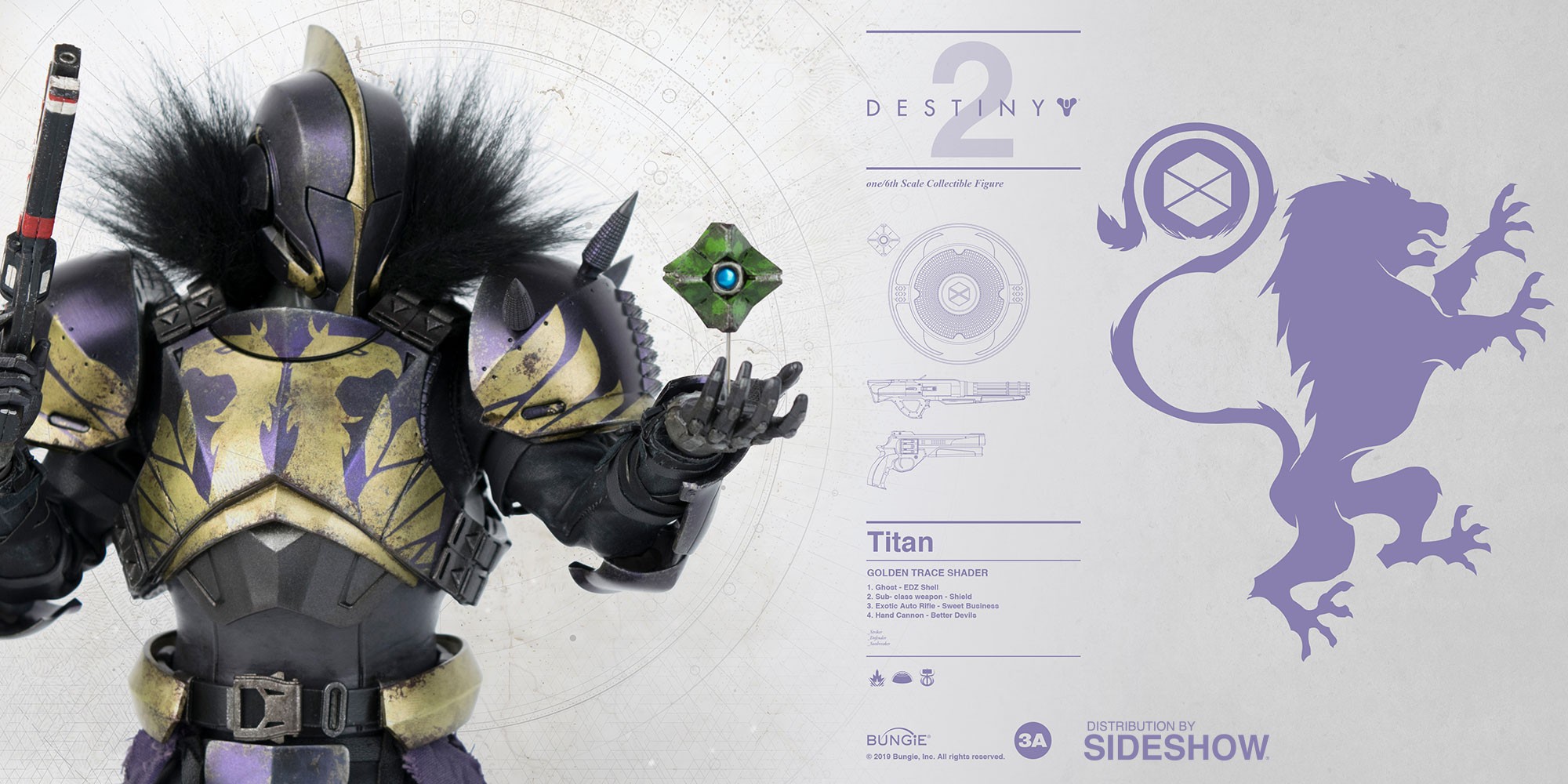 Destiny 2 Titan Golden Trace Shader Sixth Scale Collectible