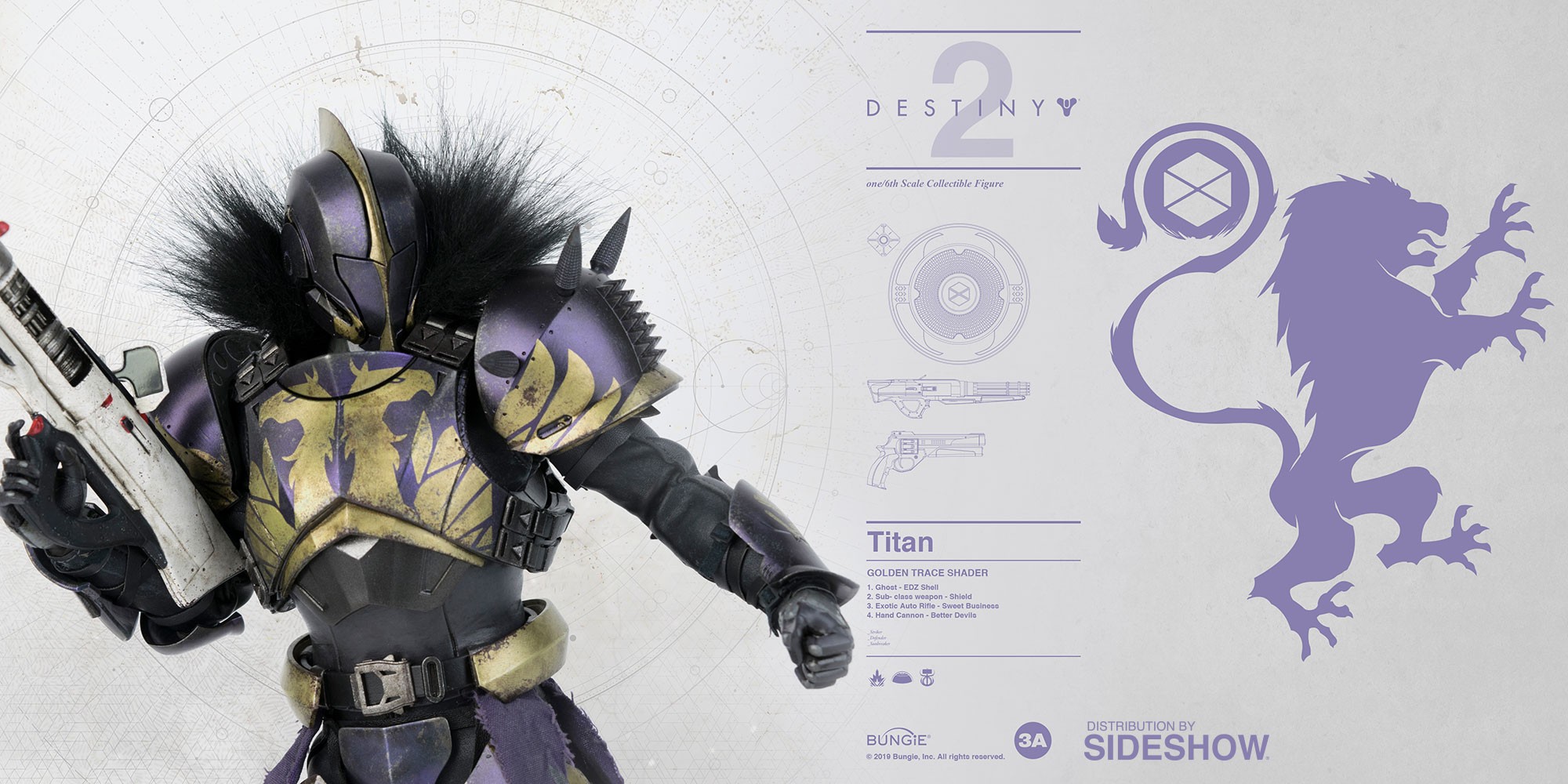 Destiny Titan (Golden Trace Shader) Sixth Scale Figure  (Prototype Shown) View 9