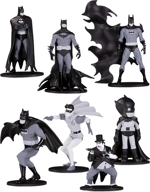 Batman black and white hot sale mini figure box set 5