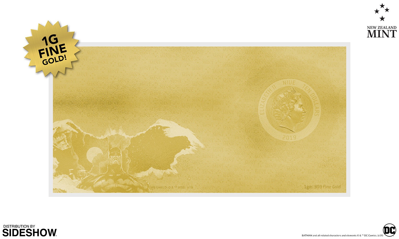 Batman 80th Anniversary 1g Gold Coin Note | Sideshow