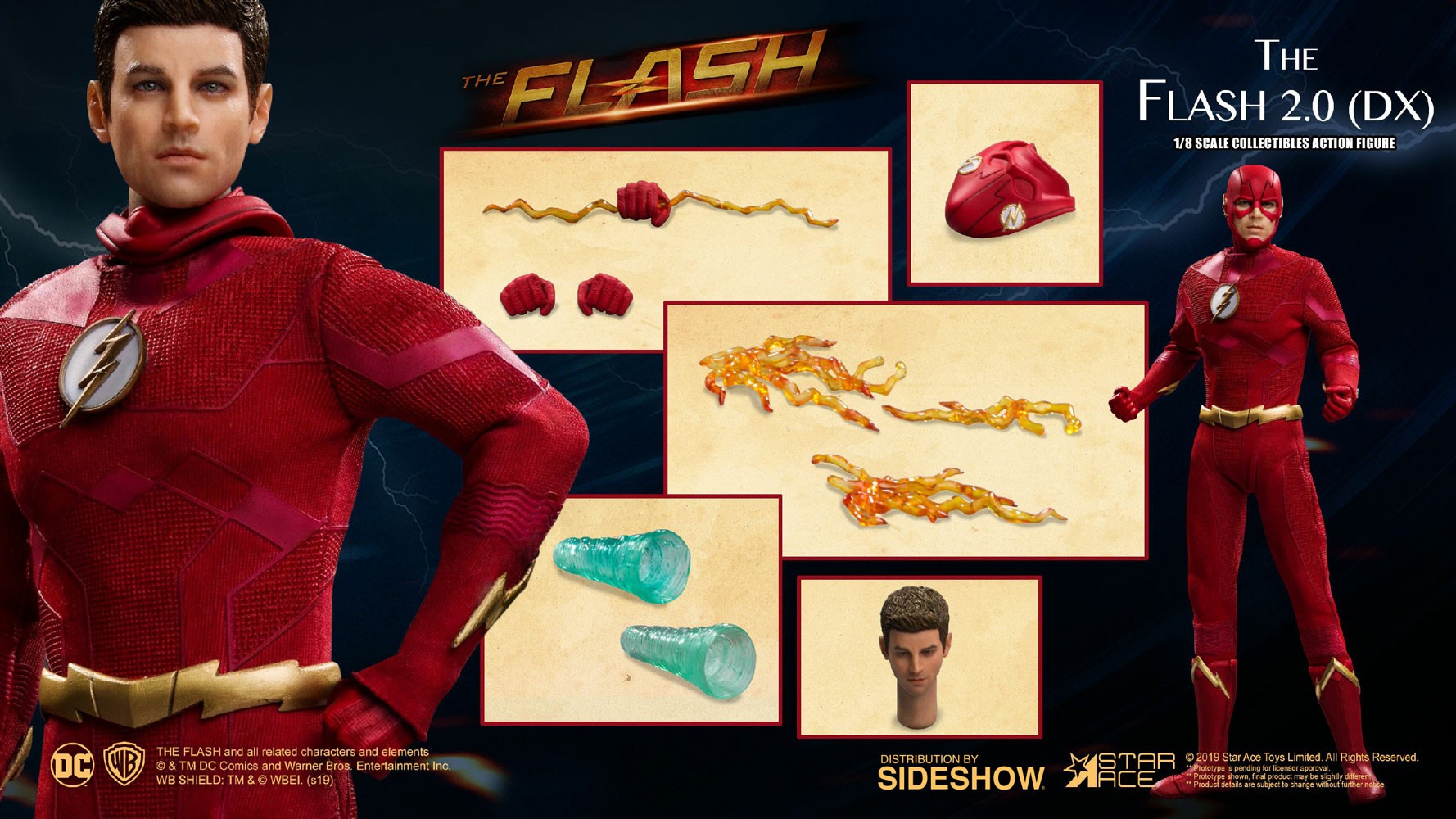 A 　サイドショウ 1/6 dc フラッシュ HOTTOYS HT 1/6 TMS009 DC The Flash Action Figure Collectible