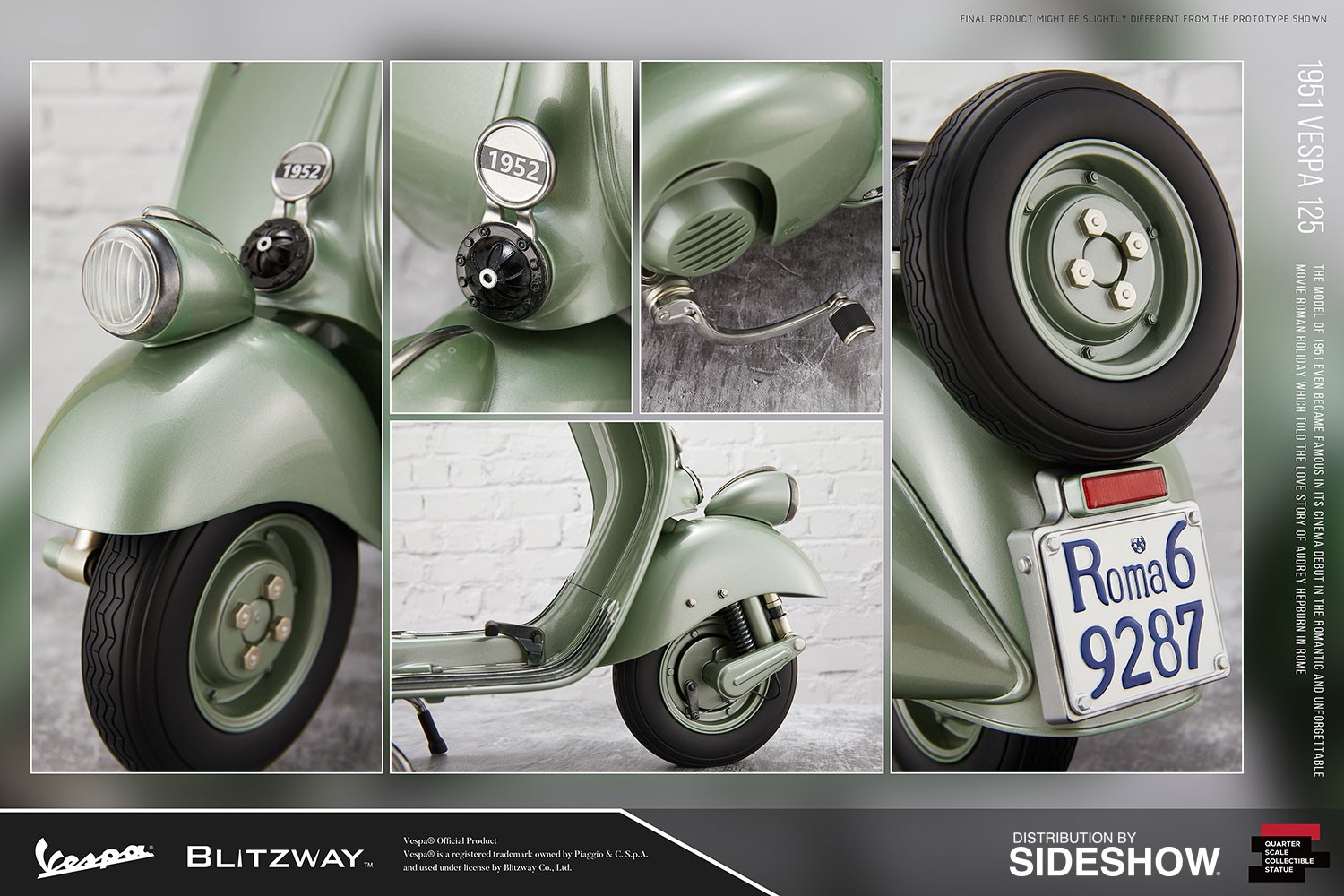 Roman Holiday 1951 Vespa 125 Statue from Blitzway | Sideshow