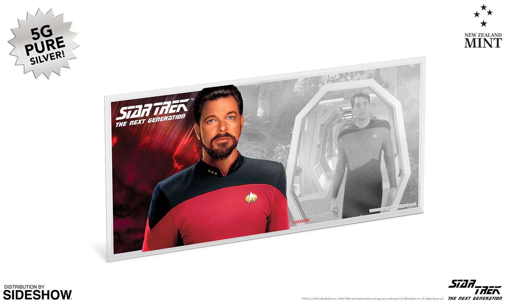 Star Trek William T. Riker Silver Coin Note Silver Collectible  (Prototype Shown) View 3