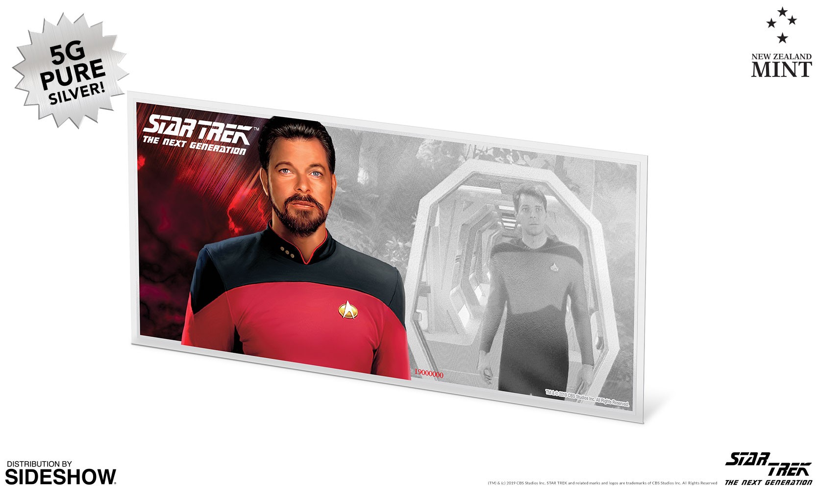 Star Trek William T. Riker Silver Coin Note Silver Collectible  (Prototype Shown) View 4