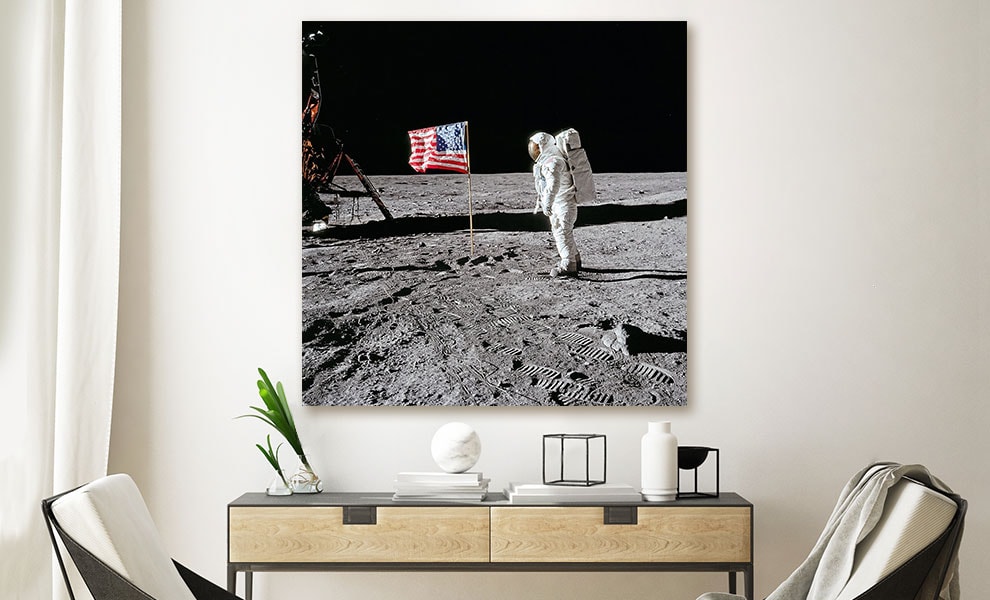 Buzz Aldrin. Apollo 11. 'Flag on the Moon' Art Print  (Prototype Shown) View 1
