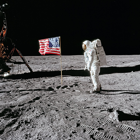 Apollo 11 Photograph, Buzz Aldrin on the Moon, Poster Print
