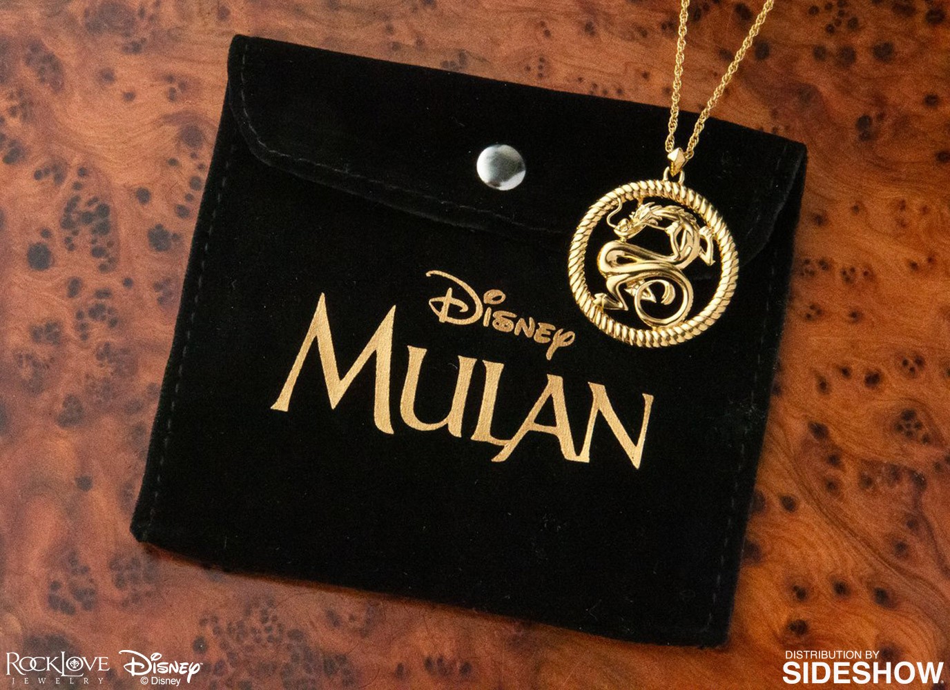 Disney Mushu Medallion (Gold) Necklace Jewelry  (Prototype Shown) View 3