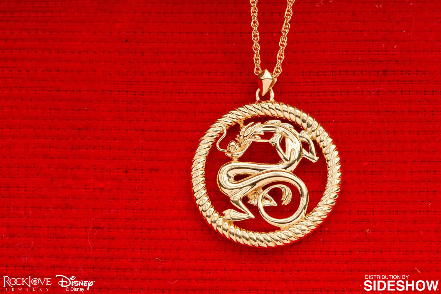 Disney Mushu Medallion (Gold) Necklace Jewelry  (Prototype Shown) View 4