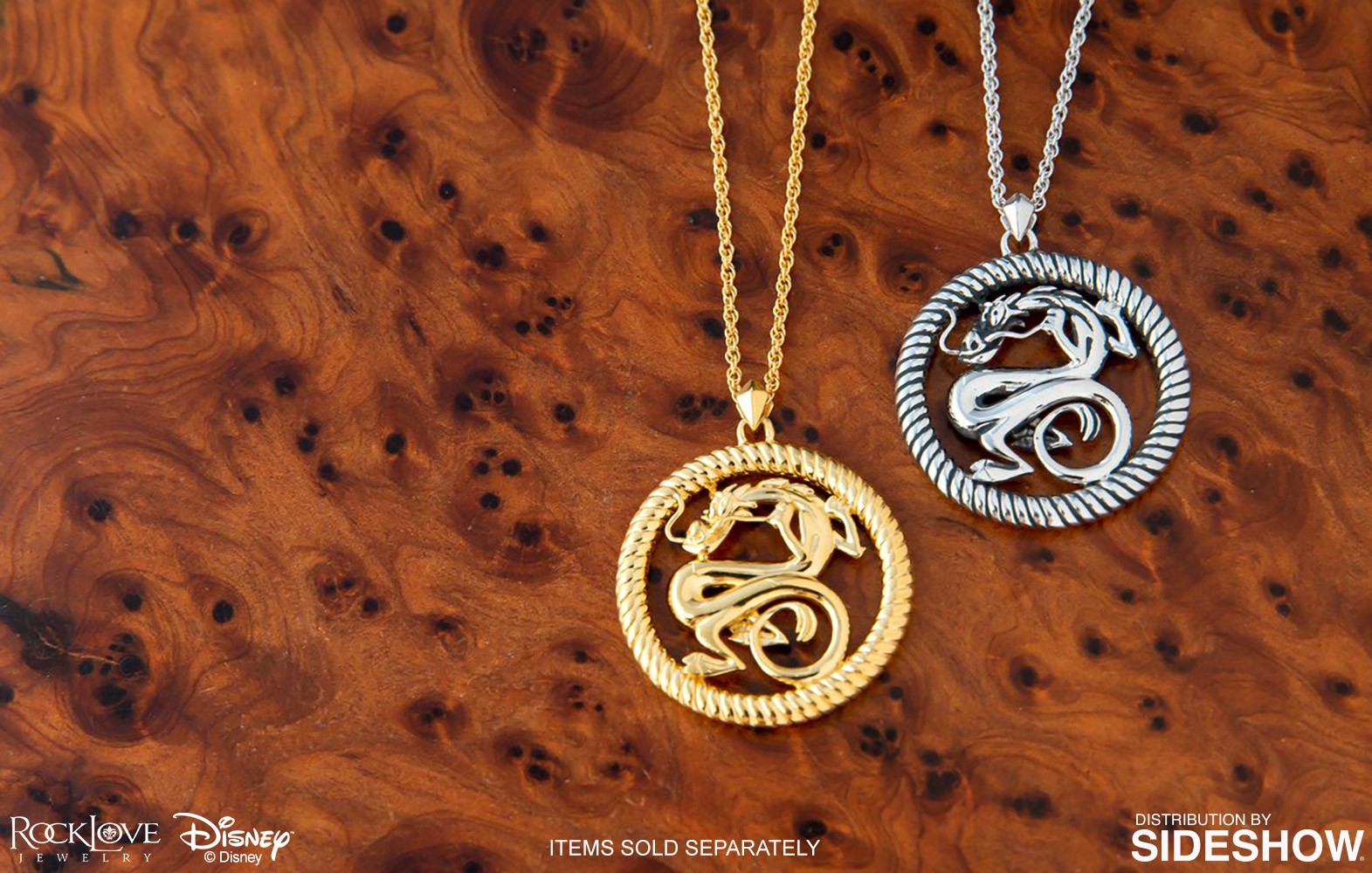 Disney Mushu Medallion (Gold) Necklace Jewelry  (Prototype Shown) View 5