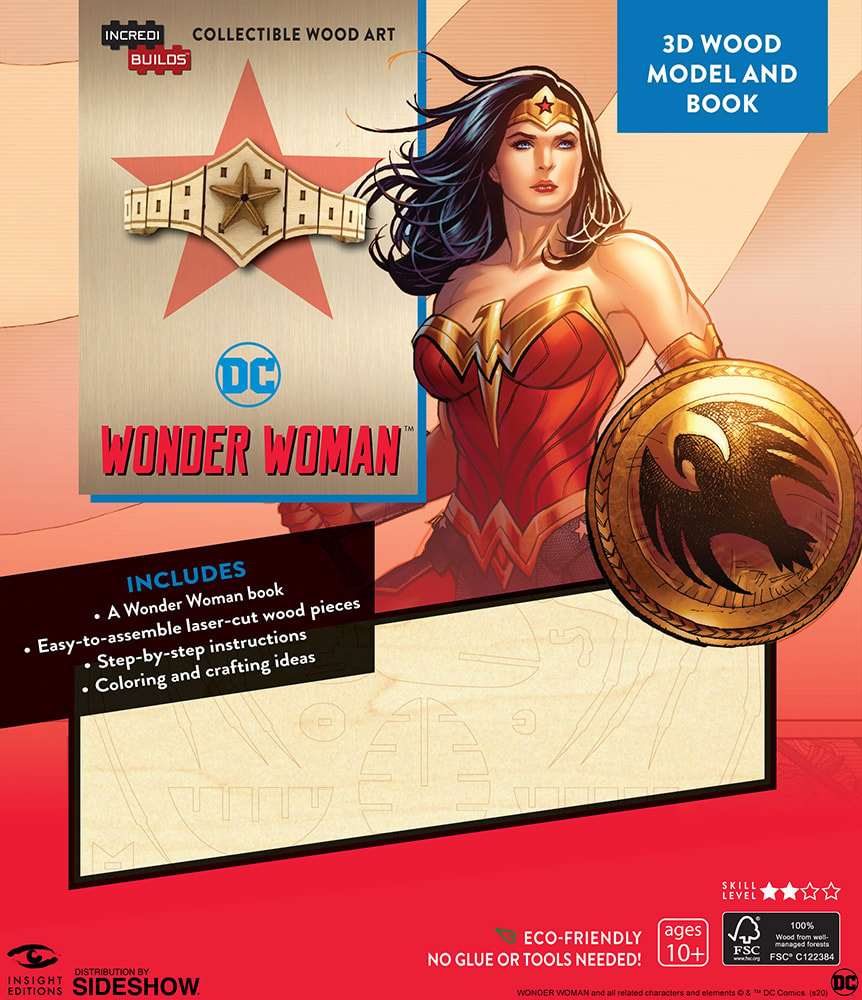 Wonder Woman 3D Wood Model and Book