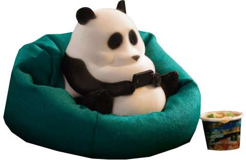 Lazy Family Panda Figurine  (Prototype Shown) View 2