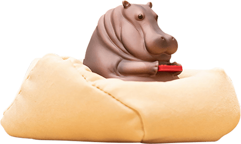 Lazy Family Hippo Figurine  (Prototype Shown) View 5