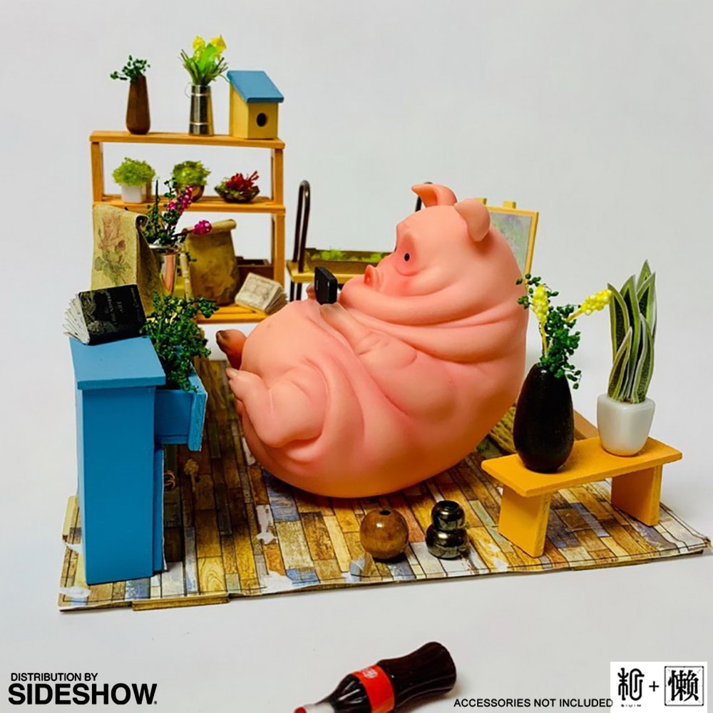 Lazy Family Pig Figurine  (Prototype Shown) View 3