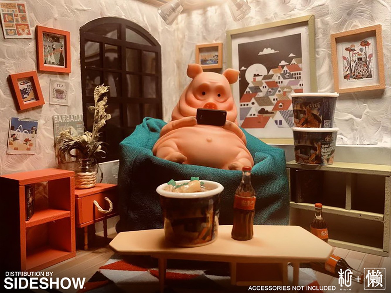 Lazy Family Pig Figurine  (Prototype Shown) View 4