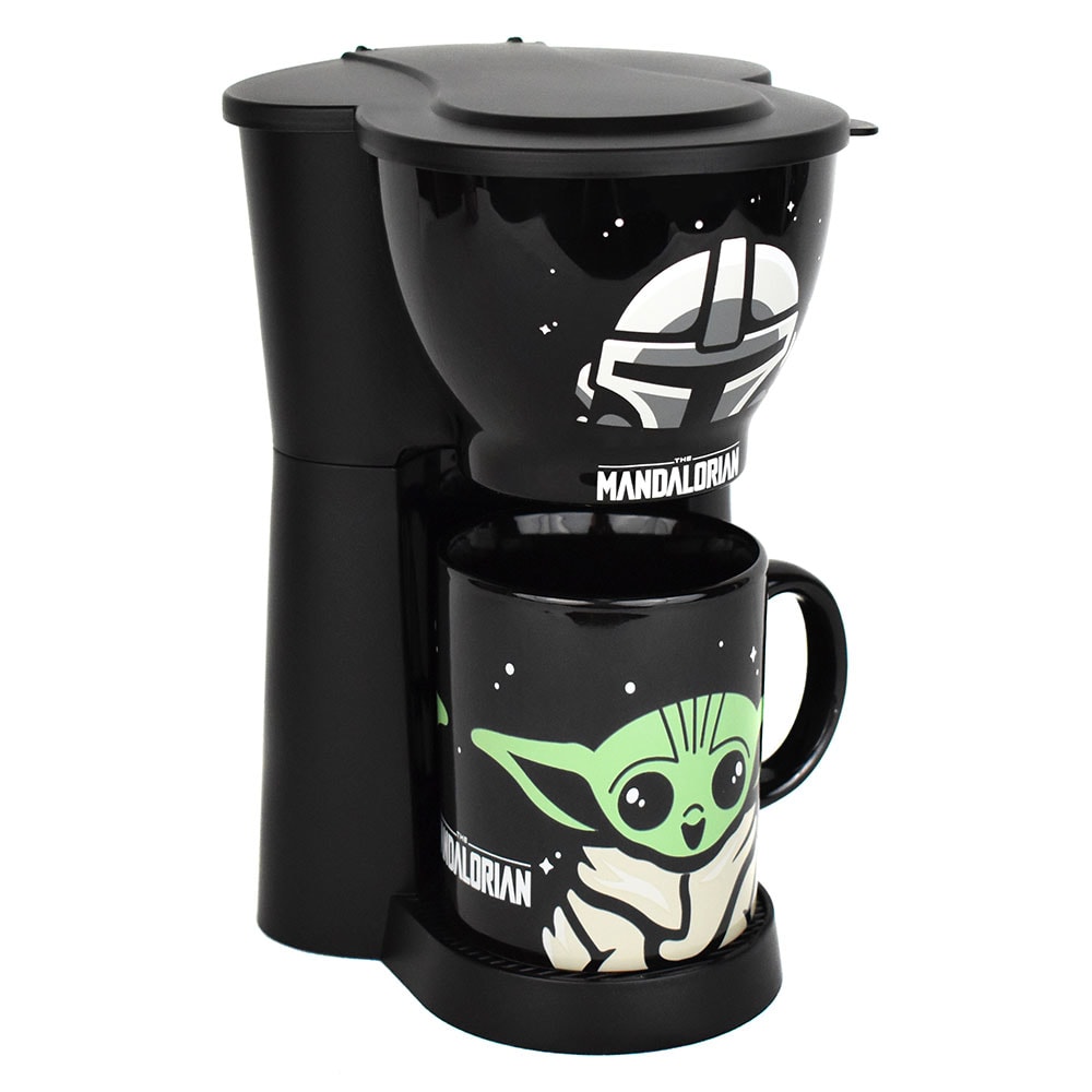 Uncanny Brands Black Mandalorian 'Grogu' Single- Cup Molded Coffee