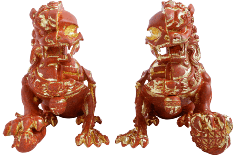XXRAY+ Foo Dogs (Terracotta) Collectible Set by Mighty Jaxx