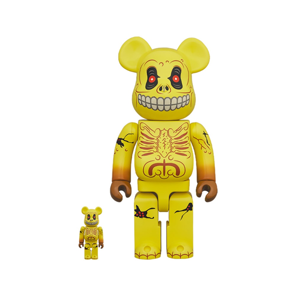 かわいい！ and 100% Face Skull Be@rbrick 400% by Set Figure Collectible キューブリック、ベアブリック
