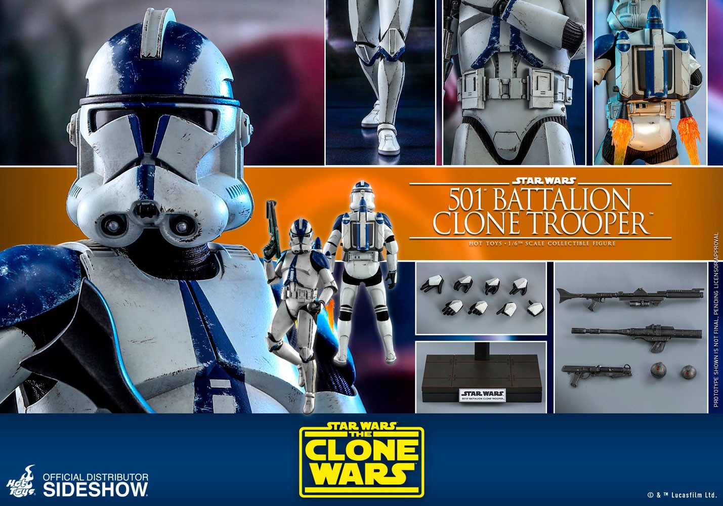 501st Battalion Clone Trooper Sixth Scale Figure by Hot Toys