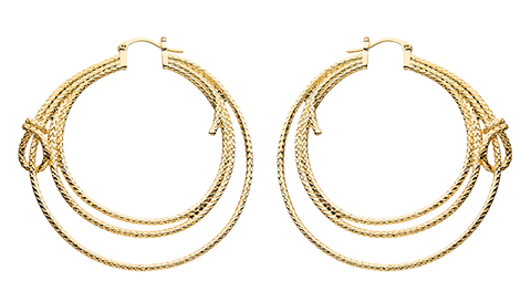 DC Comics Wonder Woman Lasso Hoop Earrings (Gold) Jewelry  (Prototype Shown) View 7