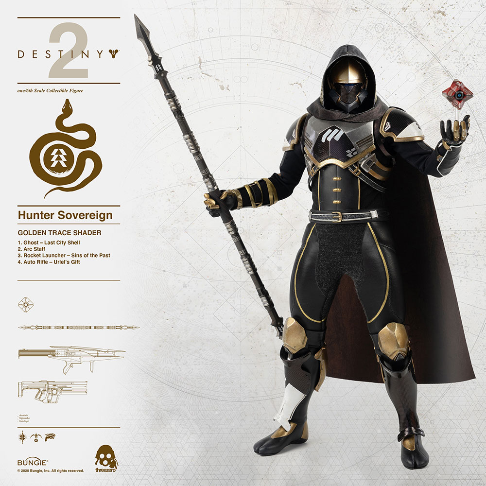 Destiny Hunter Sovereign (Golden Trace Shader) Sixth Scale Figure  (Prototype Shown) View 5
