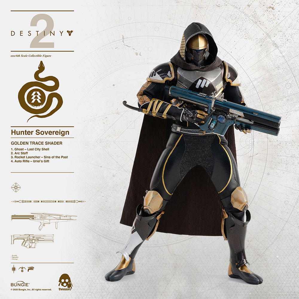Destiny Hunter Sovereign (Golden Trace Shader) Sixth Scale Figure  (Prototype Shown) View 6