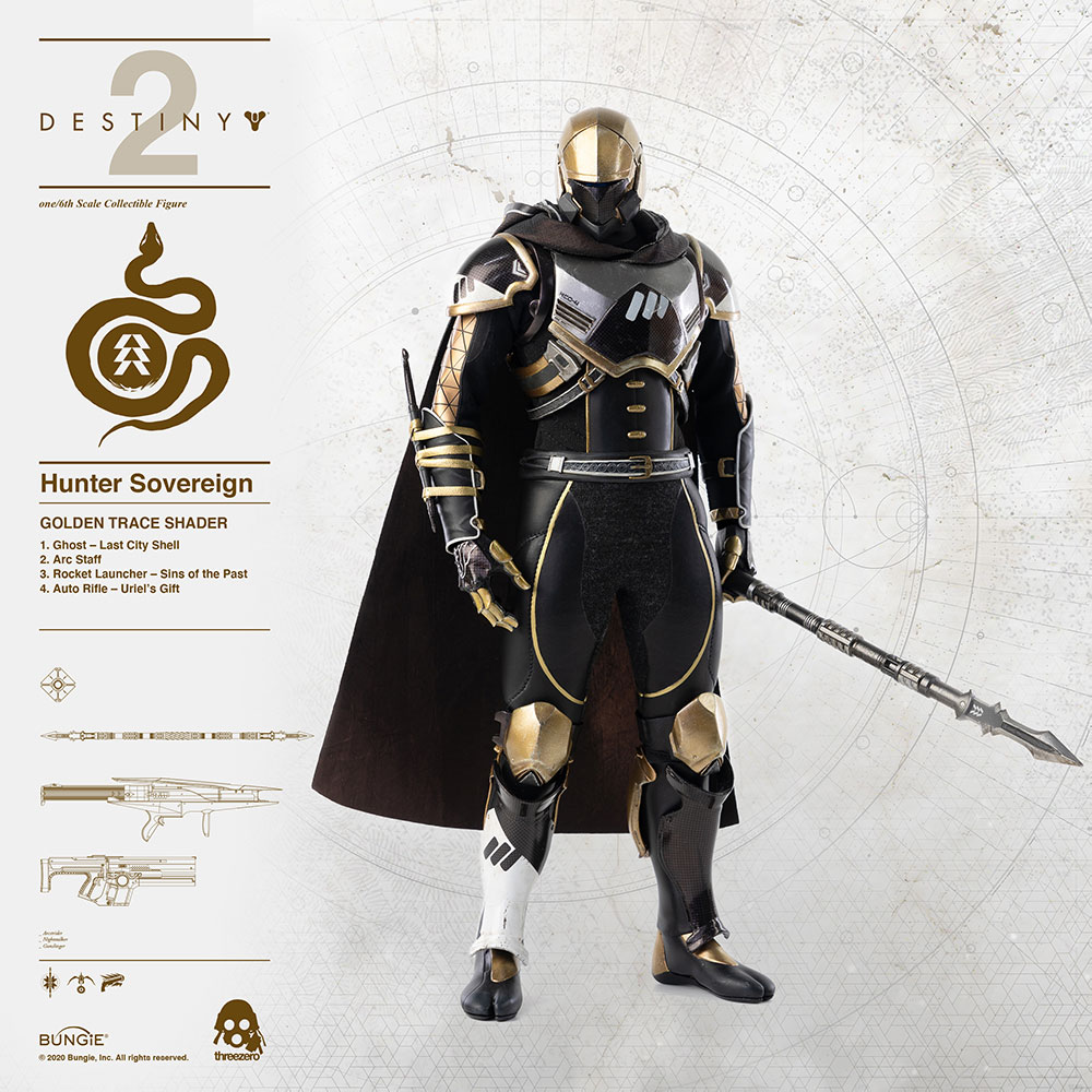 Destiny Hunter Sovereign (Golden Trace Shader) Sixth Scale Figure  (Prototype Shown) View 8