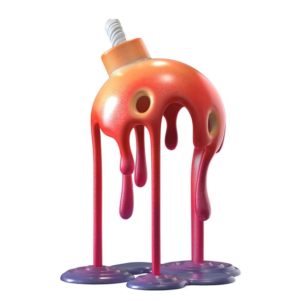 Jason Freeny Mighty Jaxx 「Melting Bomb」 Melting Bomb (Infrared Edition) Polystone Statue by Jason Freeny