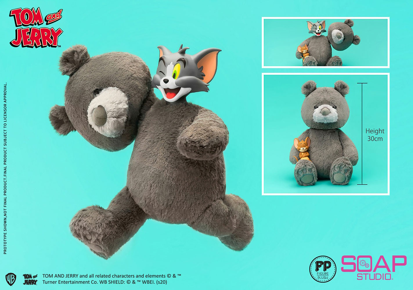 Tom and Jerry Plush Teddy Bear (Charcoal Gray)- Prototype Shown