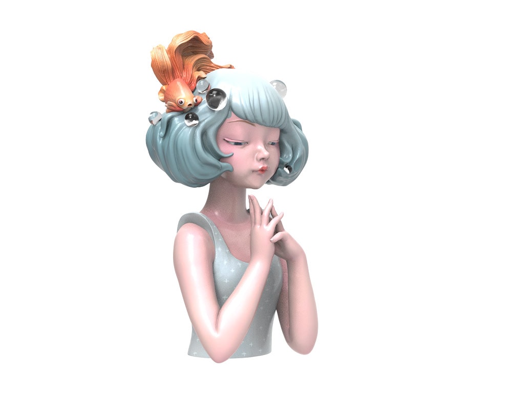Squid Fish on Hair (Blue)- Prototype Shown