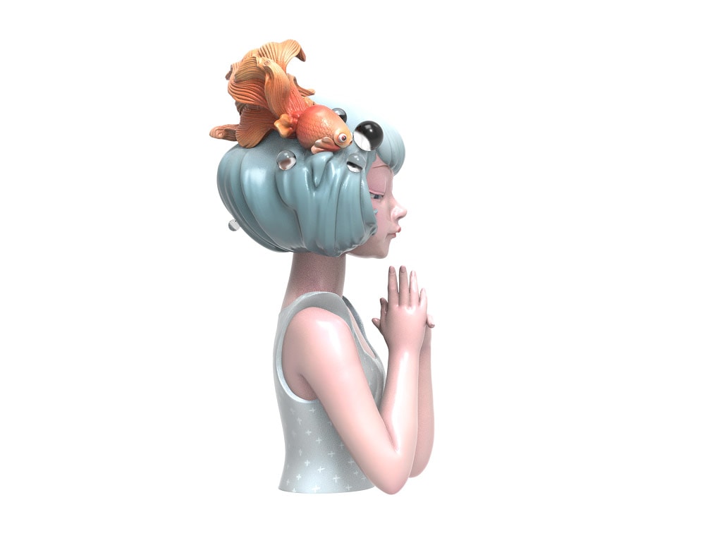 Squid Fish on Hair (Blue)- Prototype Shown