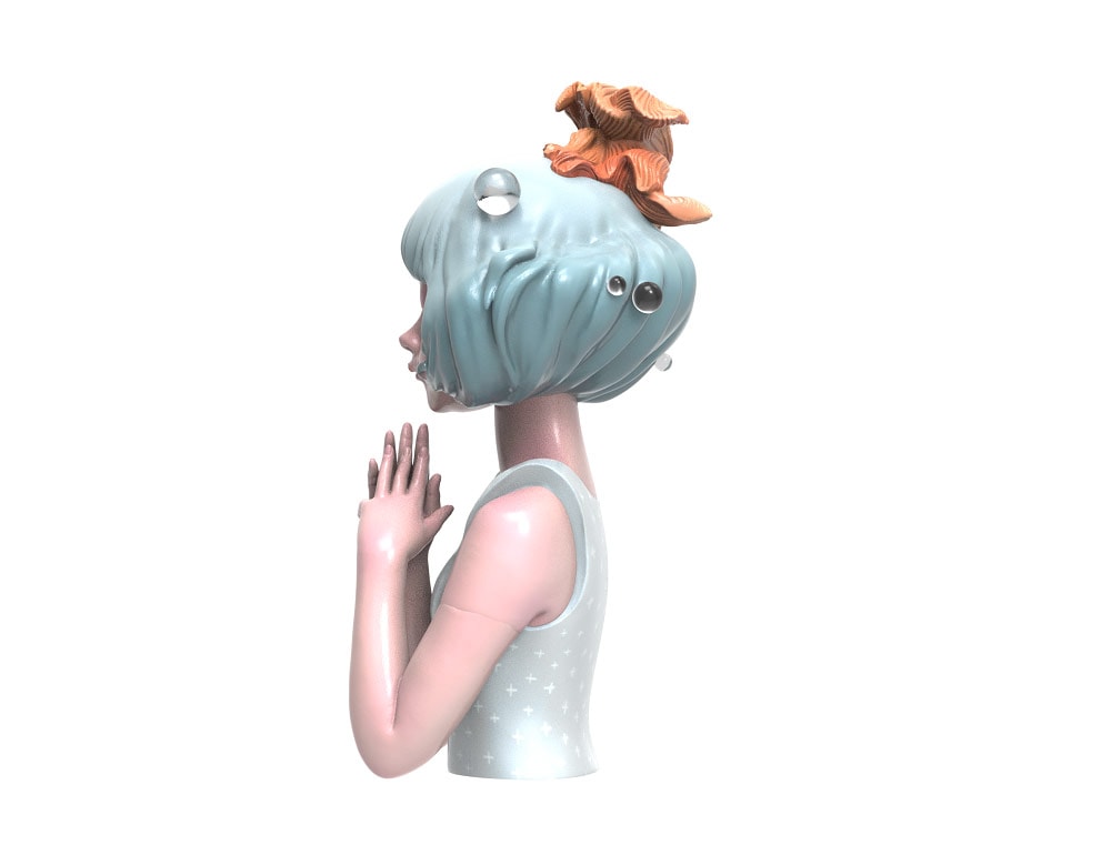 Squid Fish on Hair (Blue)